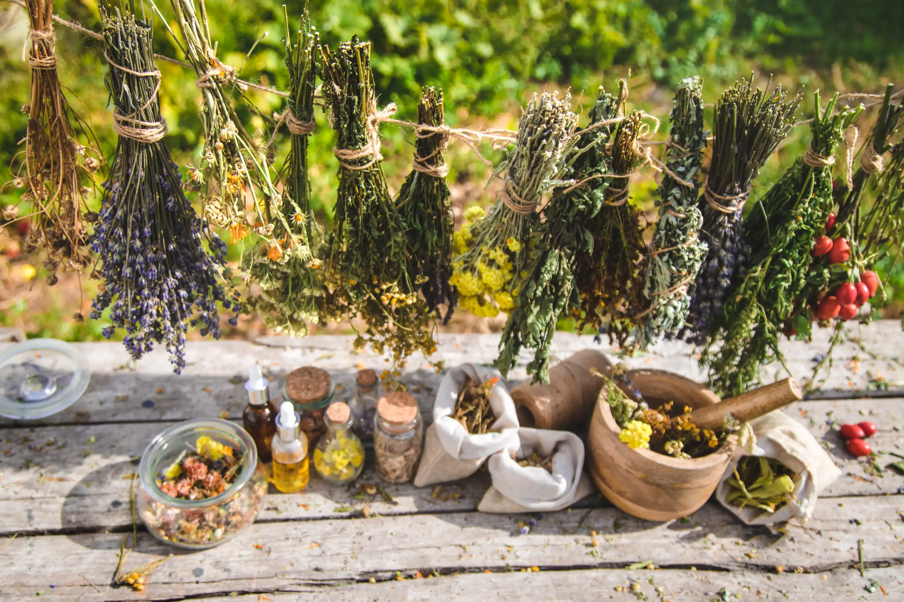 Fresh herbs used in island cooking